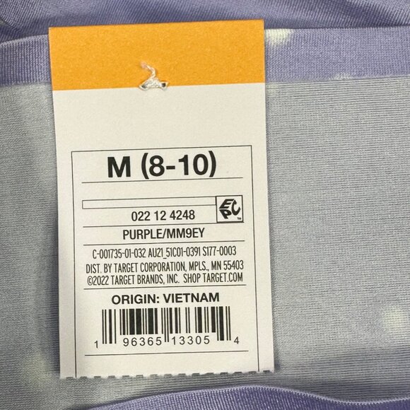 Auden Womens Size Medium 8-10 Thong Bonded Edge Purple/White Polka Dot New - Picture 4 of 9